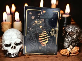 Handmade Vintage leather journal blank spell book journal gifts for him her - $38.93