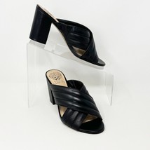 Vince Camuto Womens Black Quilted Leather Strap Slip on Heels, Size 6.5 - $35.59