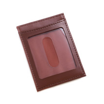  Bey Berk Brown Leather Magnetic Money Clip &amp; Wallet with ID Window - £11.88 GBP
