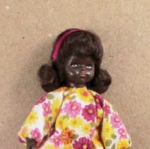 Black Little Girl Doll 07 0980 Ethnic AA Caco Flowered Dollhouse Miniature - £18.60 GBP