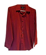 Van Heusen Men&#39;s Button-Up Shirt Red Long Sleeve Ribbed Cotton Blend XL - €13,50 EUR