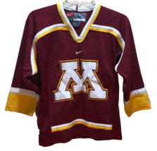 Minnesota Golden Gophers NCAA Vintage 90s Nike Boys Logo Maroon Hockey Jersey L - £24.05 GBP