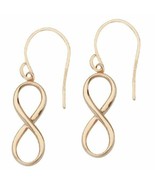 925 Sterling Silver Rose Gold Plated Dangle Infinity Earrings Set - £52.15 GBP