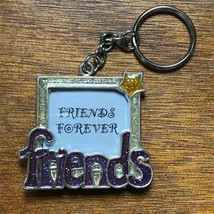 Gently Used Yellow &amp; Purple Glittery Enamel FRIENDS Picture Frame Key Ch... - £5.40 GBP
