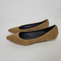 Rebecca Taylor Lotte Tan Brown Suede Leather Flats size 7.5 Shoes Leather Sole - £19.45 GBP