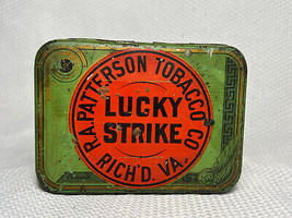 Vtg 4 Oz.R.A. Patterson Tobacco Co. Richmond VA Lucky Strike Cut Plug Tin  - $39.95