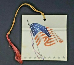 Vintage Gibson Bridge Tally Card US Flag New Unused with String - £10.37 GBP