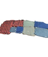 Huge lot quilt fabric denim flannel plaid gingham precut squares - $54.99