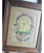 Needle point framed work &quot;Jesus, Marya, Jozef&quot; Polish work, with bakelit... - $173.30 CAD