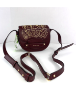 Michael Kors Saddle Crossbody Bag  Cary Grommets Burgundy Leather Small ... - $98.89
