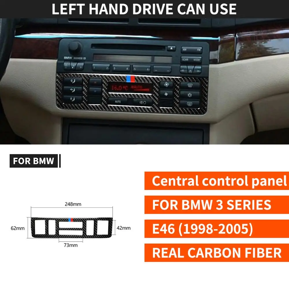  bmw e46 1998 2004 3 series carbon fiber interior car stickers central control cd panel thumb200