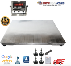 Prime USA NTEP 3&#39; X 3&#39; Stainless Steel Washdown Floor Scale 5000 Lb X 1Lb - £2,820.49 GBP