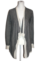 RD Style Open Front Sweater Cardigan Women&#39;s Size Small Black White Assymetric - £10.50 GBP