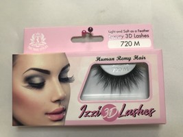 Izzi 3D Lashes Light &amp; Soft As A Feather Luxury 3D Lashes #720 M Human Remy Hair - £2.03 GBP