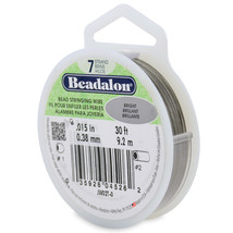 Beadalon Stringing Wire 7-Strand .015 X30&#39; - Bright - £13.39 GBP
