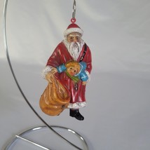 Vtg Plastic Old World Santa Claus Christmas Ornament Blow Mold Style 4&quot; Tall. - £8.03 GBP