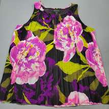 Worthington Womens Tank Size M Pink Cottage Floral Sleeveless Lined Round Neck - £7.81 GBP