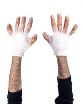 Gorilla Hands Gloves Paws White Ape Primate Halloween Accessory Costume G1035 - £39.95 GBP