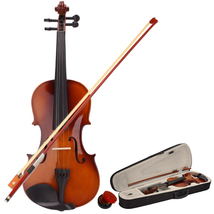 New 4/4 Acoustic Violin Case Bow Rosin Natural - $79.99