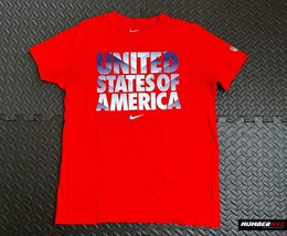 Nike Shirt Mens L Red United States Of America Team USA Soccer Slim Tee ... - £15.77 GBP