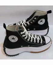 Converse Run Star Hike Hi Women&#39;s Size 9 Shoes Black White Gum Sneakers  - £63.84 GBP