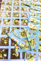 VTG MCM Vinyl Plastic Curtains Floral Cut Up For scraps Blue Orange Red ... - $97.95