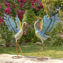 Zaer Ltd. Set of 2 Small Colorful Painted Dancing Cranes - £172.46 GBP