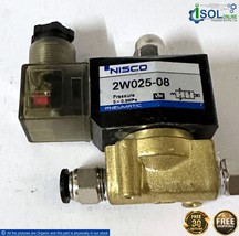 Nisco 2W025-08 Pneumatic Solenoid Valve NC 0-0.9MPa Brass 2WS-Coil-S-DC24V - $388.00