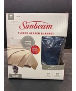Sunbeam Heated Electric Blanket 10 Heat Setting Quilted Fleece NEWPORT B... - £40.91 GBP