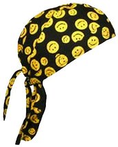 Buy Caps and Hats Smiley Face Doo Rag Happy Skull Cap Mens or Womens with Bumper - £7.90 GBP