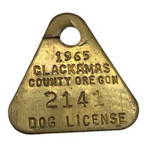 1965 Clackmas County Oregon Dog License 2141 Triangle READ - $16.92