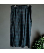 Vintage 90’s Fundamental Things Skirt Womens 12 Pleated Teal Plaid Peasa... - $29.69