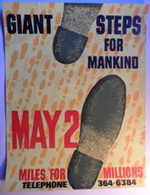 Miles For Millions Walkathon Original Vintage Poster 1970&#39;S Alleviate Poverty Ca - £39.56 GBP