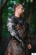 NAUTICALMART Halloween Dwarven Style Blackened Larp Shoulders&amp;Bracers - £306.77 GBP