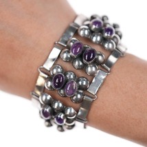 6.5&quot; 1950&#39;s Carmen Beckmann Modernist sterling and amethyst bracelet - $569.25