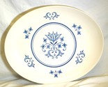 Provincial Sheffield Oval Serving Platter Blue Flowers Scrolls &amp; Rings C... - $39.59