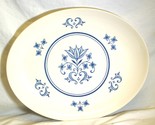 Provincial Sheffield Oval Serving Platter Blue Flowers Scrolls &amp; Rings C... - £31.47 GBP