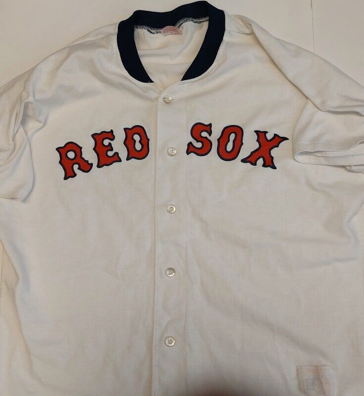 Primary image for Rawlings Mens Size X-Large MLB Boston Red Sox Full Button Shirt Jersey White