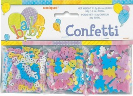 Baby Shower Confetti 1.2 oz 3 Pk Teddy Bear, Rattle &quot;Baby&quot; Value Pack - £5.22 GBP