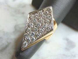 Womens Vintage Estate 14K Gold Diamond Cluster Modernist Ring 12.9g  #E2069 - £1,607.47 GBP