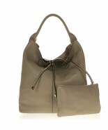 Gianni Chiarini Italian Made Taupe Pebbled Leather Oversize Slouchy Hobo... - $5,488.45 MXN