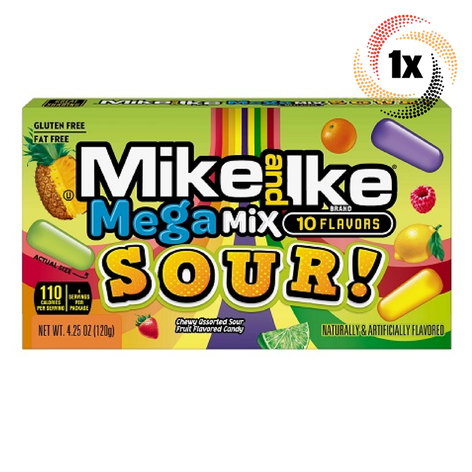 1x Pack | Mike &amp; Ike Sour Mega Mix 10 Flavors Chewy Flavored Candy | 4.25oz - $9.61