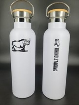 Rhino Staging Logo Sports Water Bottles 25oz 2pc White Staneless Steel New - £18.62 GBP