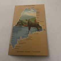 Vintage Postcard Unposted State  Map Maine ME - £2.24 GBP