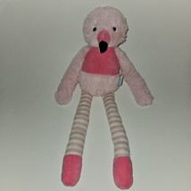 Manhattan Toy Co Pink Flamingo Plush 17" Long Striped Knit Legs Sewn Eyes Lovey - $39.55
