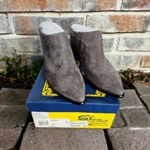 Sbicca Womens SLIP-ON Gray Backless Stacked Heel Boots Style Morrow  - $39.55