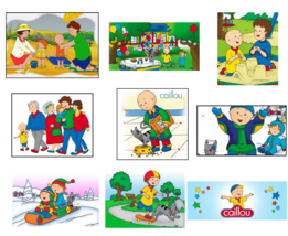 9 Caillou Inspired Stickers, Party Supplies, Labels, Decorations, Favors... - £9.41 GBP