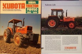 1986 Kubota M8950 Tractor Brochure &amp; 1985 Cabs Spec Sheet Brochure Lot of 2 - $10.00
