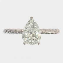 2.10CT Imitación Diamante 14K Oro Blanco Chapado Solitario Novia Compromiso Aro - £77.26 GBP