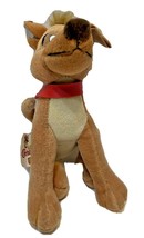 Vintage Dennys All Dogs Christmas Carol Charlie Plush Dog With Santa Hat 8&quot; - £16.13 GBP